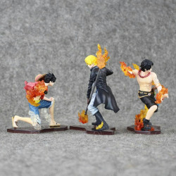 Lote Figura Luffy, Ace, Sabo Anime One Piece  tamaño 14CM