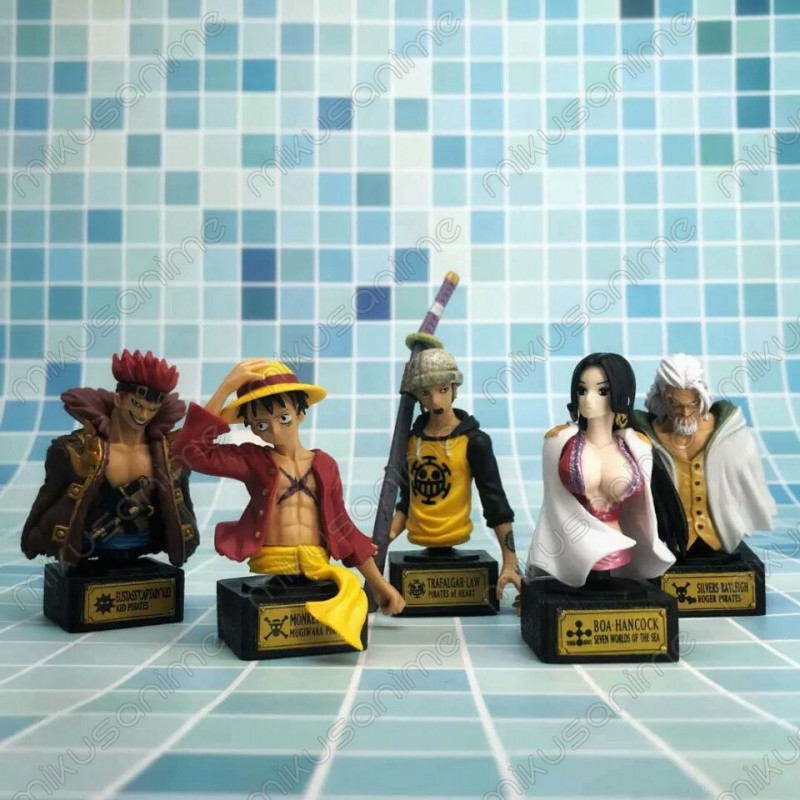 Lote Figura Busto One Piece Luffy, Ley, Boa, Hancock