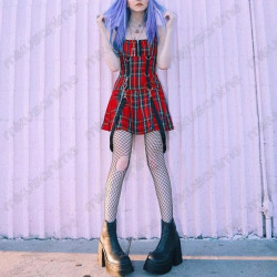 Vestido gótico cuadros punk - Moda Kawaii