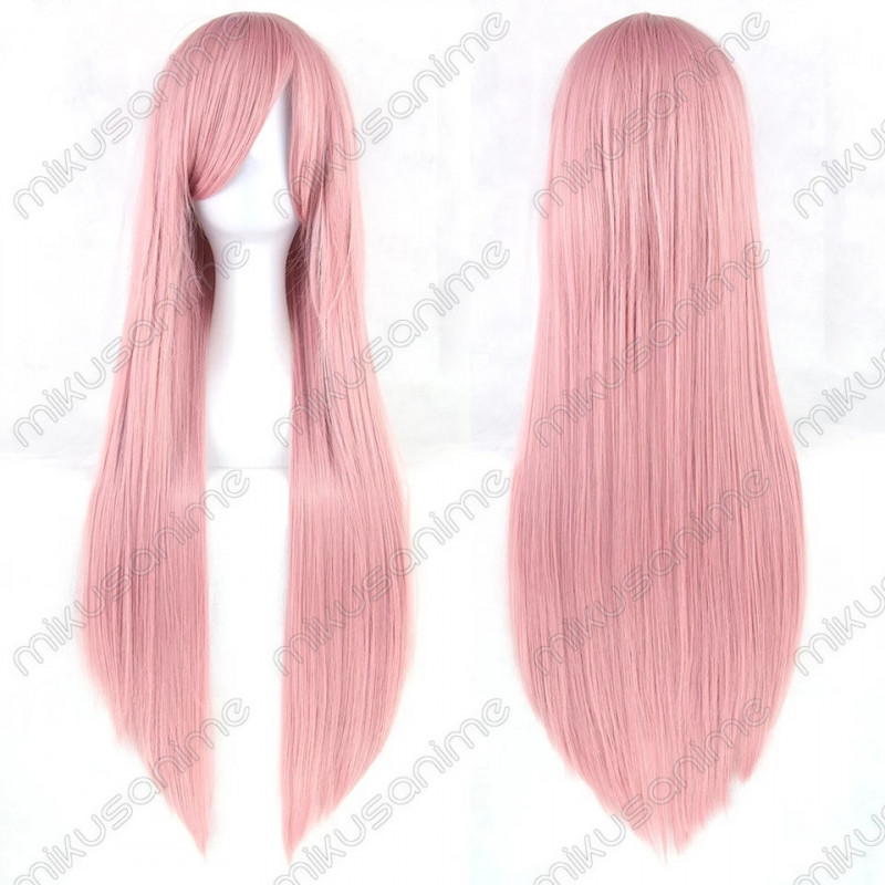 Peluca cosplay color rosa palo 80cm