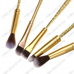 Set 5 brochas maquillaje color oro - Harry Potter