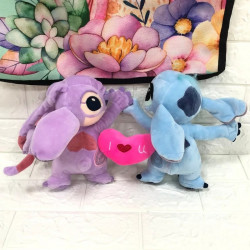 Peluche Stitch & Angel corazón - Lilo y Stitch