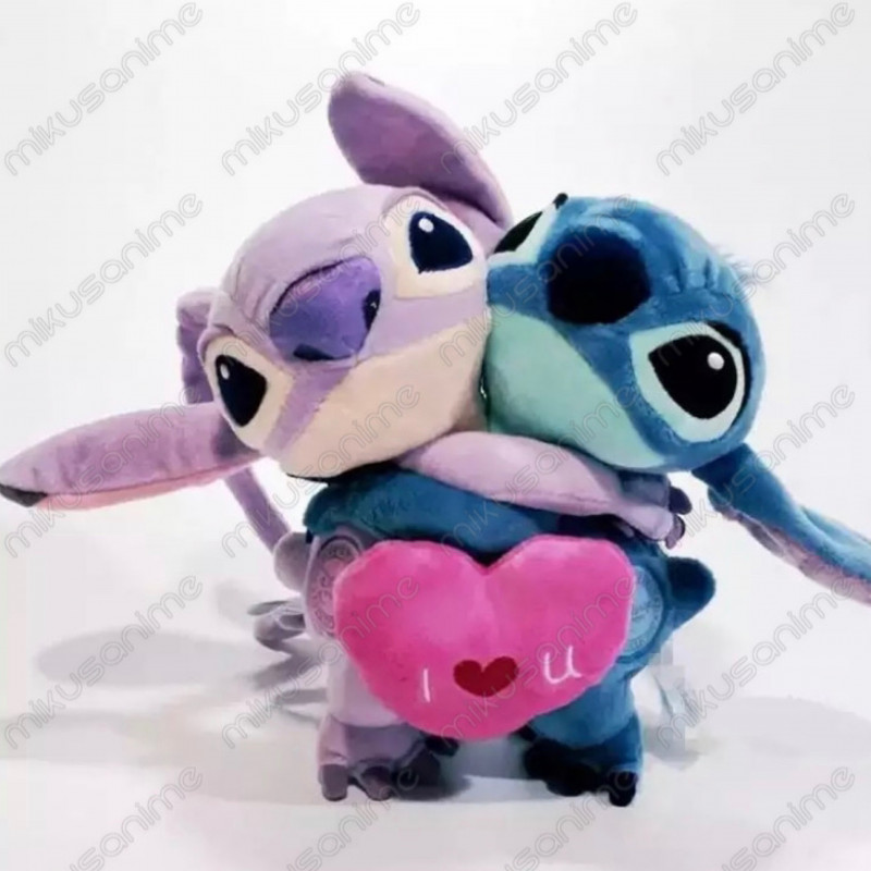 Peluche Stitch & Angel corazón - Lilo y Stitch