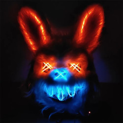 Máscara disfraz conejo sangriento luz