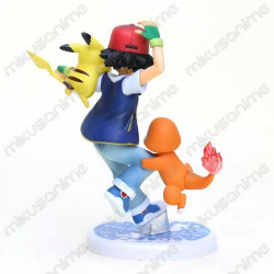 Figura Ash, Pikachu y Charmander - Pokémon